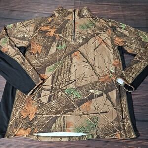 Trail Crest  Stretch Pullover Shirt Mossy‎ Oak Hunting Tree 2XL L/S 1/4 Zip